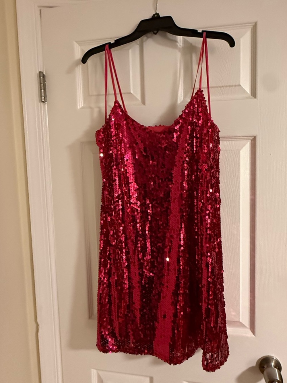 Pink Sequin Slip Dress